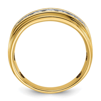 14k Yellow Gold Men's 7/8 carat Diamond Complete Ring