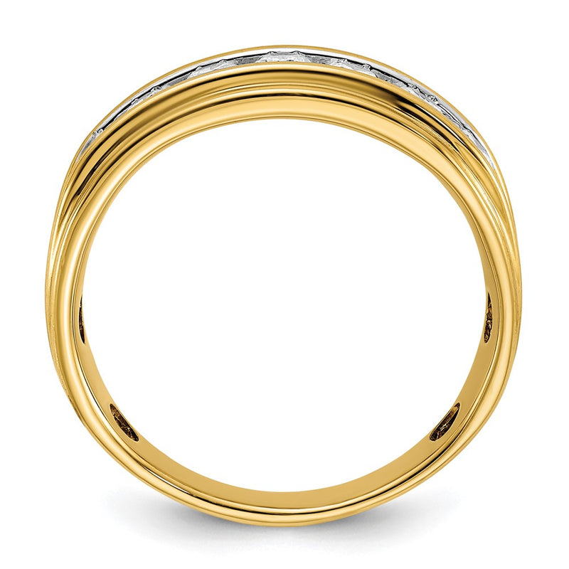 14k Yellow Gold Men's 7/8 carat Diamond Complete Ring