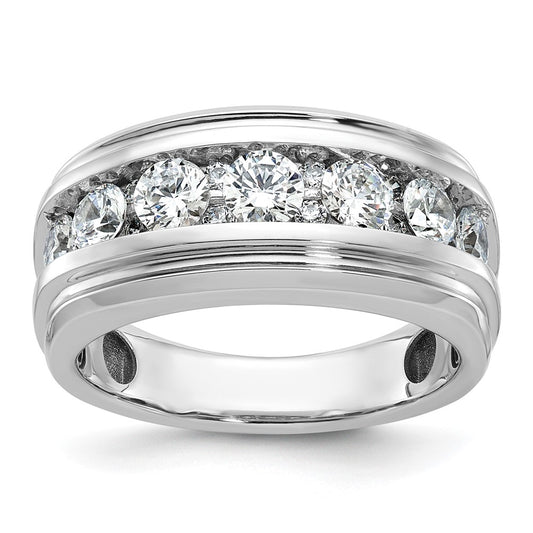 14k White Gold Men's 1.75 carat Diamond Complete Ring