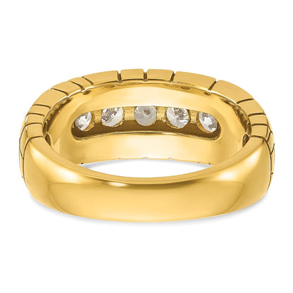14k Yellow Gold Men's 1 carat Diamond Nugget Complete Ring
