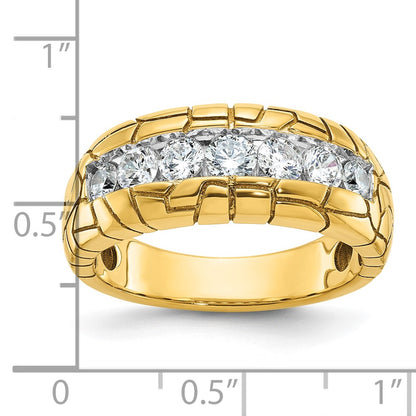 14k Yellow Gold Men's 1 carat Diamond Nugget Complete Ring