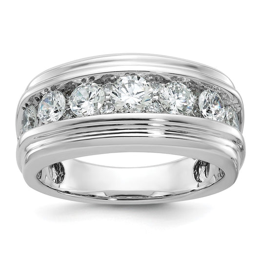 14k White Gold Men's 2 carat Diamond Complete Ring