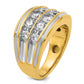14k Yellow & Rhodium Gold with White Rhodium Men's 2 carat Diamond Complete Ring