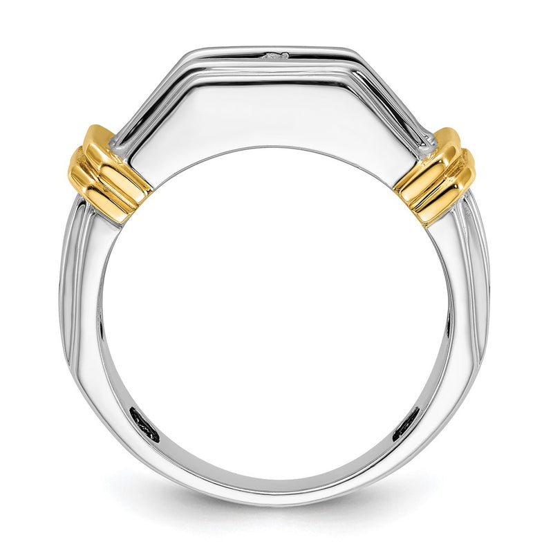 14k Two-tone Gold Men's 1 carat Diamond Complete Ring