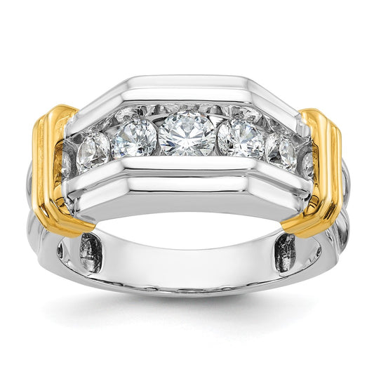14k Two-tone Gold Men's 1 carat Diamond Complete Ring