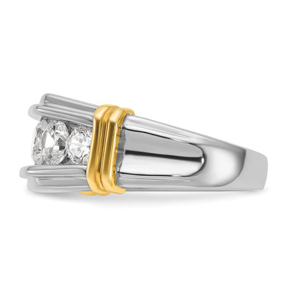 14k Two-tone Gold Men's 2 carat Diamond Complete Ring