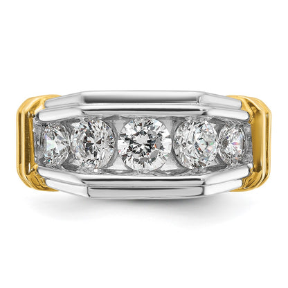 14k Two-tone Gold Men's 2 carat Diamond Complete Ring