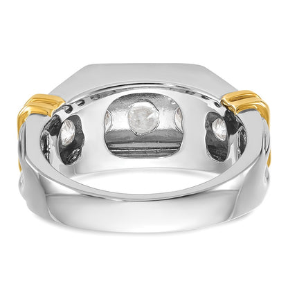 14k Two-tone Gold Men's 2 carat Diamond Complete Ring
