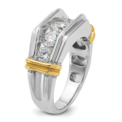 14k Two-tone Gold Men's 2 carat Diamond Complete Ring