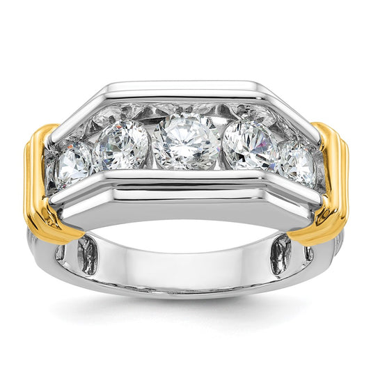 14k Two-tone Gold Men's 2 carat Diamond Complete Ring