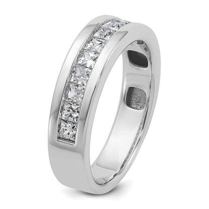 14k White Gold Men's 1 carat Diamond Complete Ring