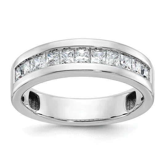 14k White Gold Men's 1 carat Diamond Complete Ring