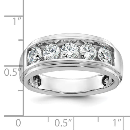 14k White Gold Men's 1.5 carat Diamond Complete Ring