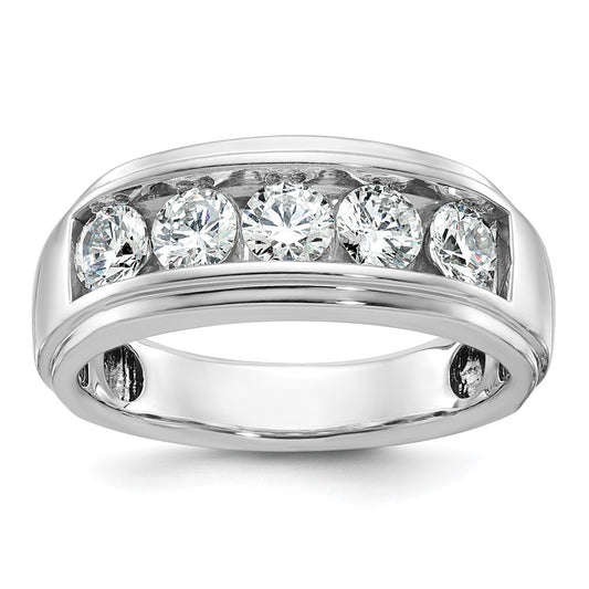 14k White Gold Men's 1.5 carat Diamond Complete Ring