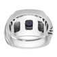 14k White Gold Men's w/Black Rhodium Lapis Diamond Complete Ring