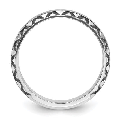 14k White Gold with Black Rhodium Men's Satin Diamond Complete Ring
