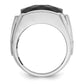 14k White Gold Men's Satin Onyx and 1/10 carat Diamond Complete Ring