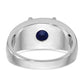 14k White Gold with Black Rhodium Men's Created Sapphire Complete Ring