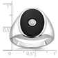 14k White Gold Men's Onyx and 1/10 carat Diamond Complete Ring