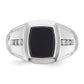 14k White Gold Men's Onyx and 1/8 carat Diamond Complete Ring