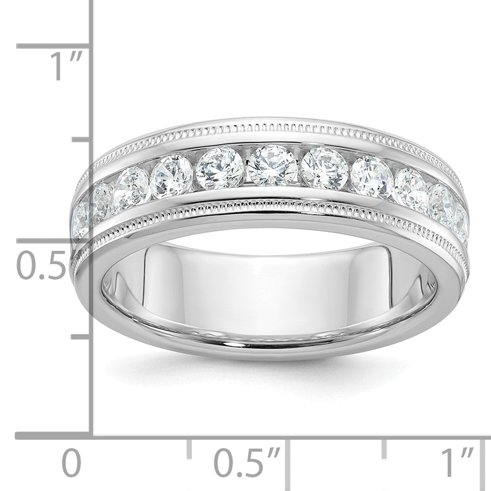 14k White Gold Men's 1 carat Diamond Milgrain Complete Ring