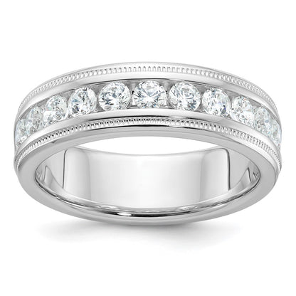 14k White Gold Men's 1 carat Diamond Milgrain Complete Ring