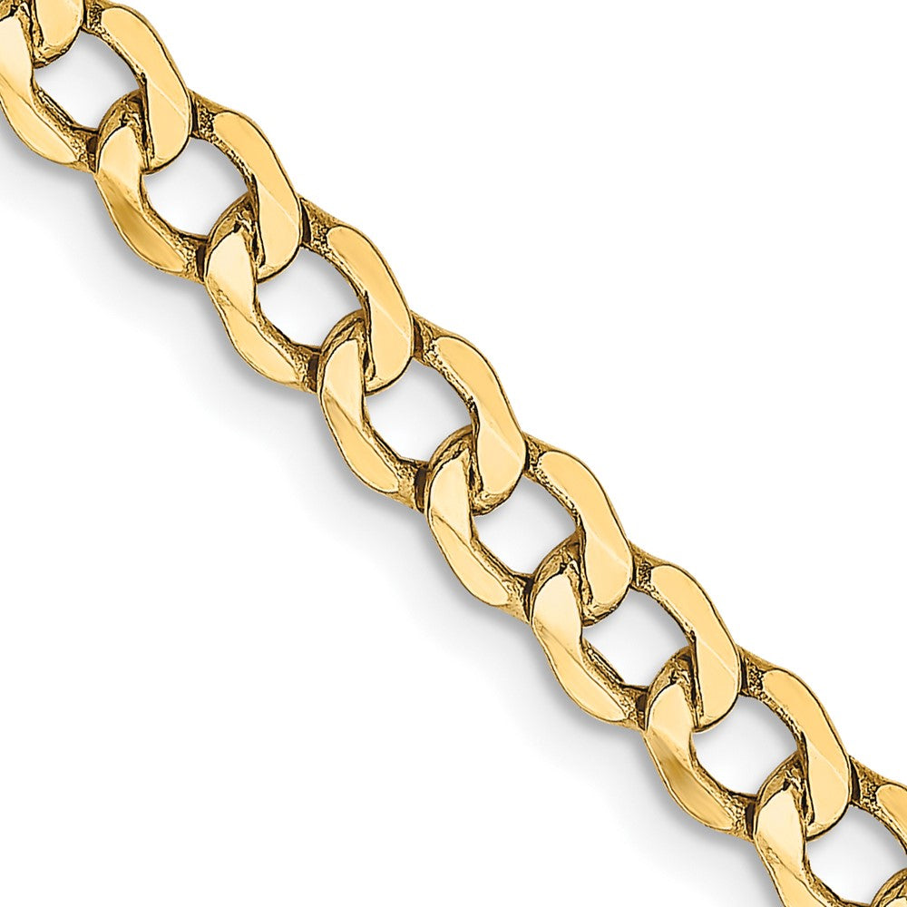 14K Yellow Gold 18 inch 4.3mm Semi-Solid Curb with Lobster Clasp Chain Necklace