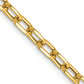 14K Yellow Gold  24 inch 3.7mm Semi-Solid Diamond-cut Open Link Cable with Lobster Clasp Chain Necklace
