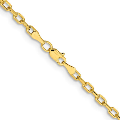 14K Yellow Gold Yellow Gold 24 inch 3mm Semi-Solid Diamond-cut Open Link Cable with Lobster Clasp Chain Necklace
