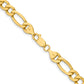 14K Yellow Gold 24 inch 8.5mm Semi-Solid Figaro with Lobster Clasp Chain Necklace