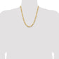 14K Yellow Gold 22 inch 8.5mm Semi-Solid Figaro with Lobster Clasp Chain Necklace