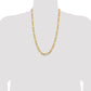 14K Yellow Gold 26 inch 8.5mm Semi-Solid Figaro with Lobster Clasp Chain Necklace