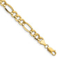 14K Yellow Gold 8 inch 8.5mm Semi-Solid Figaro with Lobster Clasp Bracelet