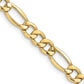 14K Yellow Gold 24 inch 8.5mm Semi-Solid Figaro with Lobster Clasp Chain Necklace
