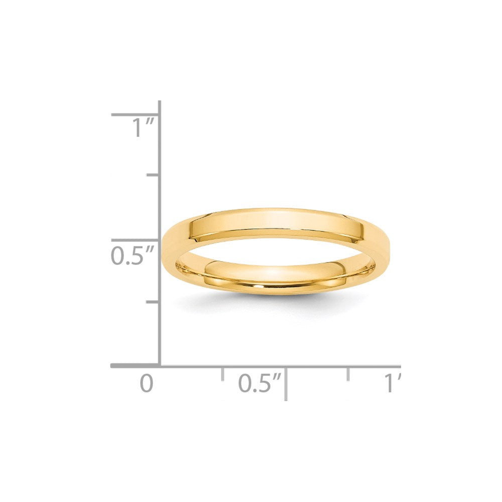 Solid 14K Yellow Gold 3mm Bevel Edge Comfort Fit Men's/Women's Wedding Band Ring Size 11.5