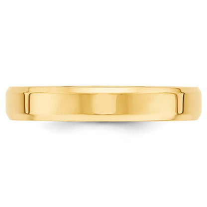 Solid 18K Yellow Gold 4mm Bevel Edge Comfort Fit Men's/Women's Wedding Band Ring Size 6