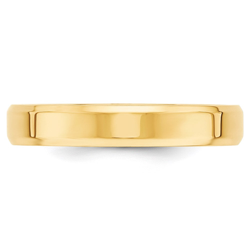 Solid 18K Yellow Gold 4mm Bevel Edge Comfort Fit Men's/Women's Wedding Band Ring Size 5.5