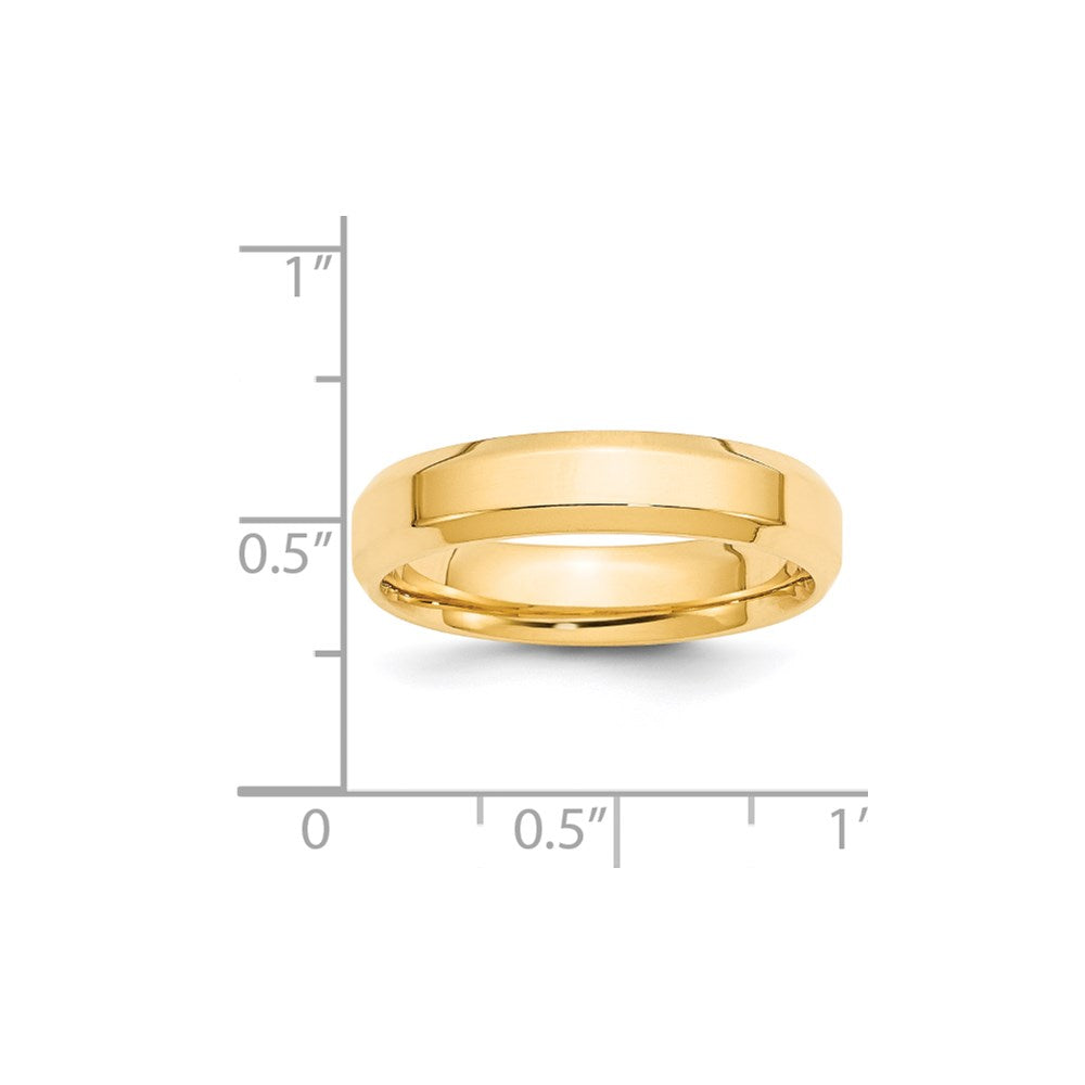 Solid 18K Yellow Gold 5mm Bevel Edge Comfort Fit Men's/Women's Wedding Band Ring Size 10