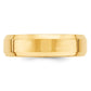 Solid 18K Yellow Gold 6mm Bevel Edge Comfort Fit Men's/Women's Wedding Band Ring Size 14