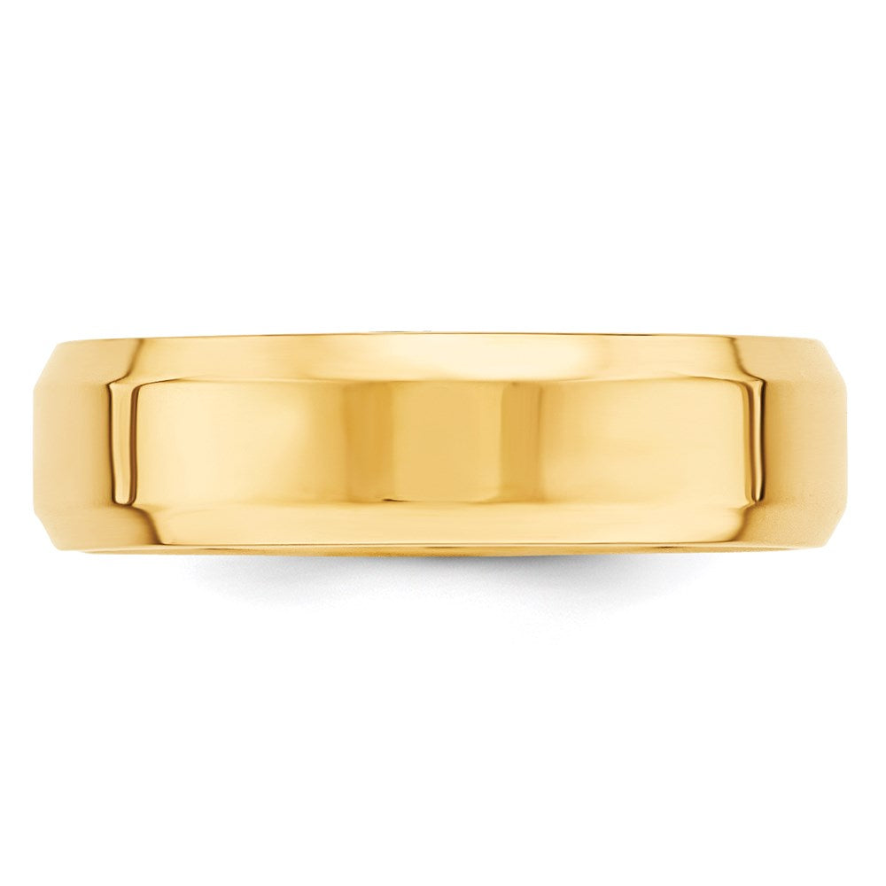 Solid 18K Yellow Gold 6mm Bevel Edge Comfort Fit Men's/Women's Wedding Band Ring Size 4.5