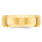Solid 18K Yellow Gold 7mm Bevel Edge Comfort Fit Men's/Women's Wedding Band Ring Size 8
