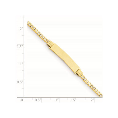Solid 14K Yellow Gold Children's Curb Link ID Bracelet
