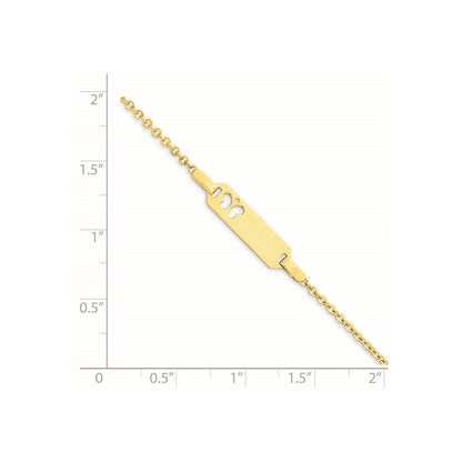 Solid 14K Yellow Gold Children's Butterfly ID Bracelet