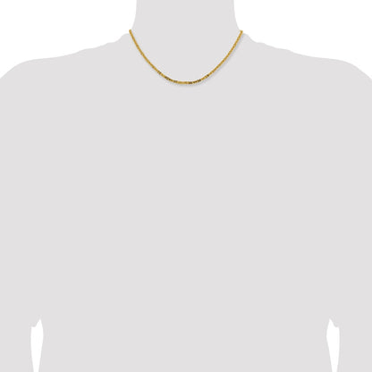 14K Yellow Gold 16 inch 2.5mm Byzantine with Lobster Clasp Chain Necklace