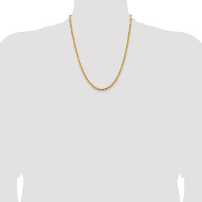 14K Yellow Gold 22 inch 3.25mm Byzantine with Lobster Clasp Chain Necklace