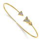 14k Yellow Gold Natural Diamond Arrow Flexible Bangle