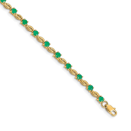14k Yellow Gold Emerald Bracelet