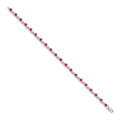 14k White Gold Ruby Bracelet