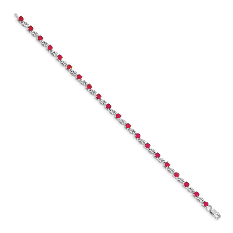 14k White Gold Ruby Bracelet