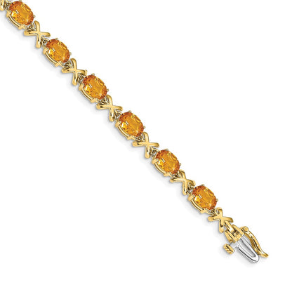 14k Yellow Gold Citrine Bracelet
